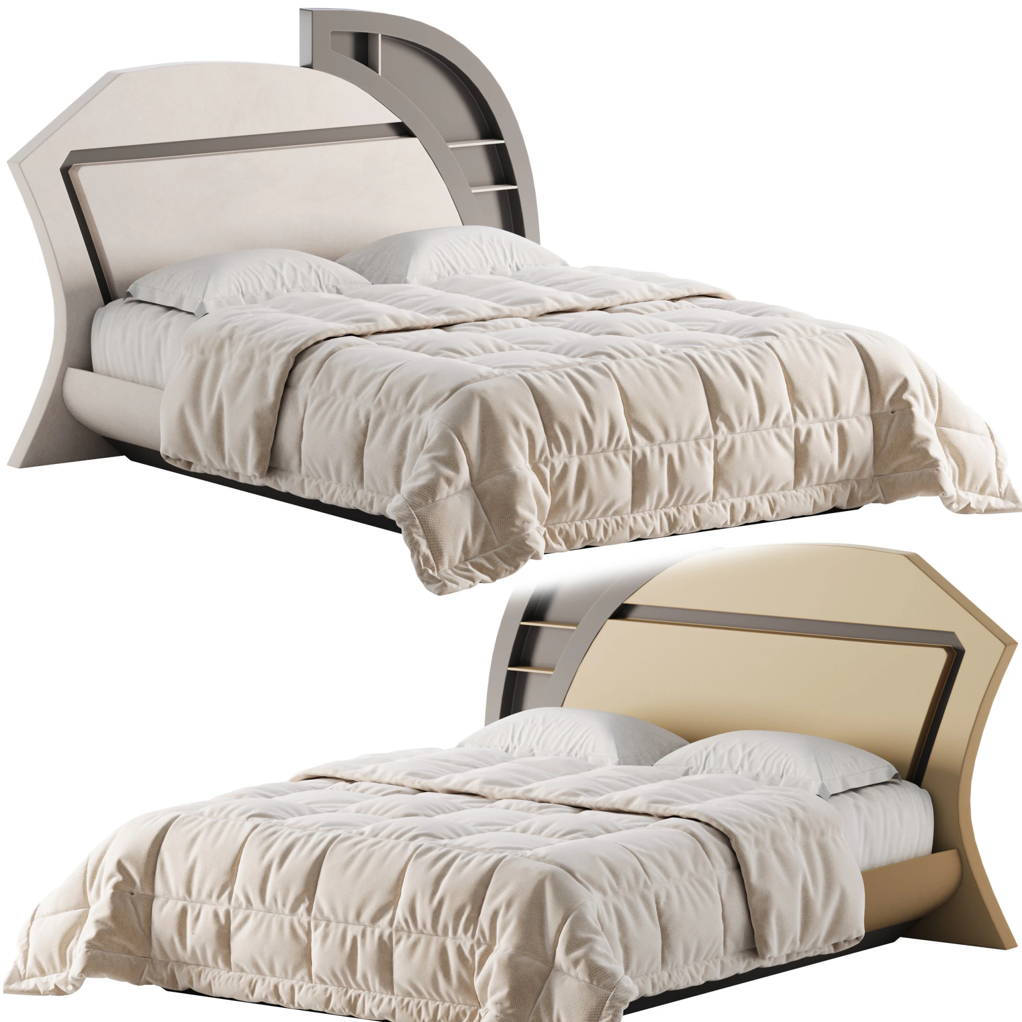Gina Bed Letti di design che vi faranno sentire dei re Modello 3D .c4d .max .obj .3ds .fbx .stl .blend