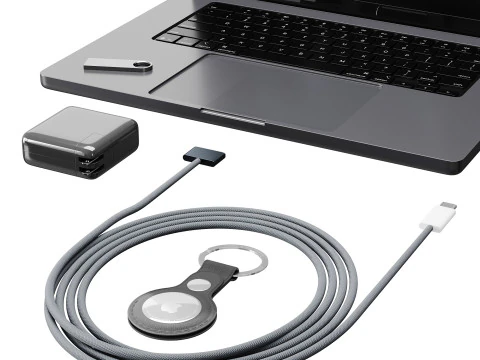 Set of Apple equipment 01 3D Model