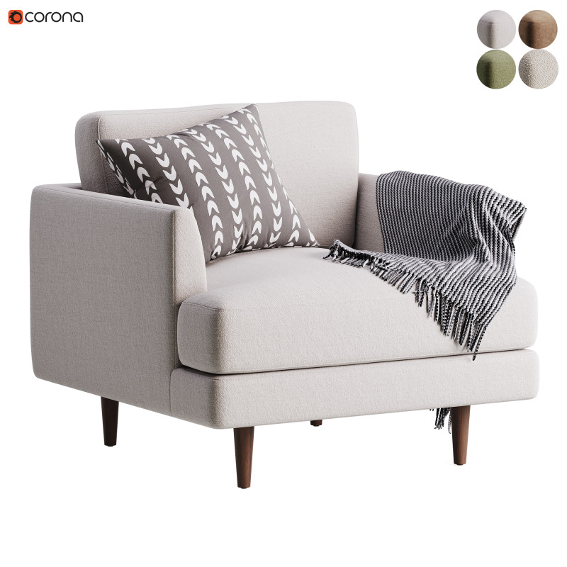 Aric single seat sofa Model 3D .c4d .max .obj .3ds .fbx .stl .blend 