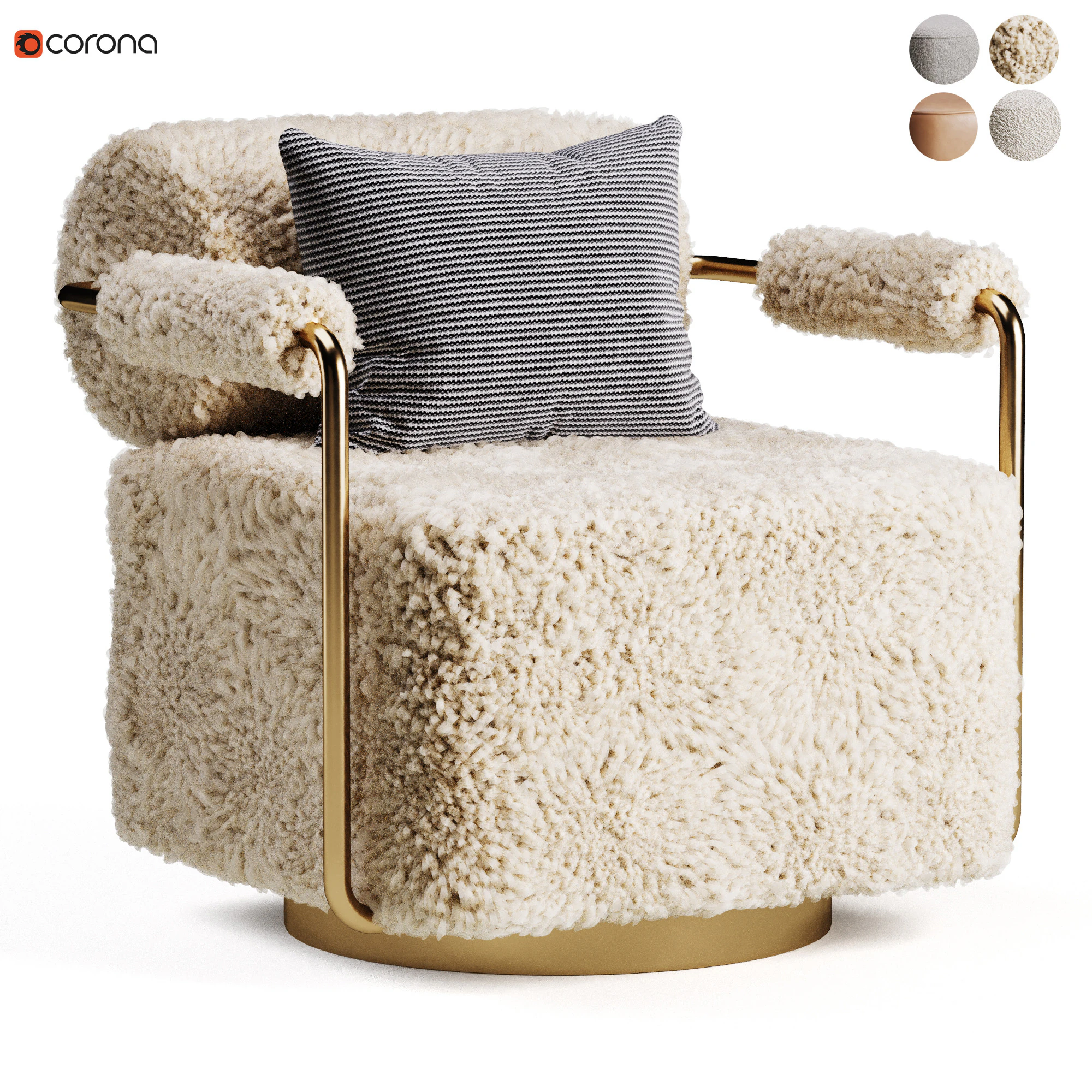 ARMCHAIR ANDERSON 3D Model .c4d .max .obj .3ds .fbx .stl .blend