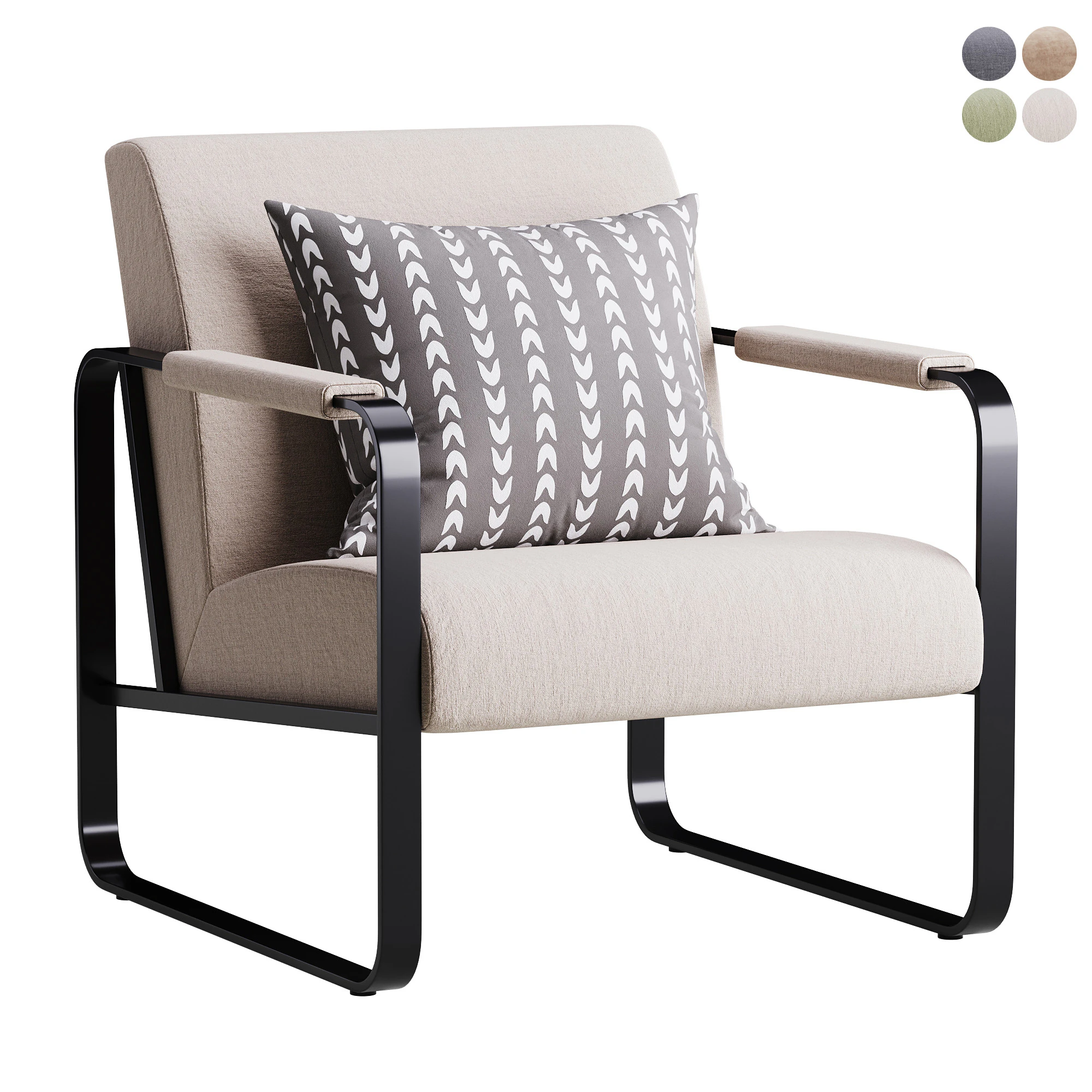 Armchair Sheffilton 3D Model .c4d .max .obj .3ds .fbx .stl .blend