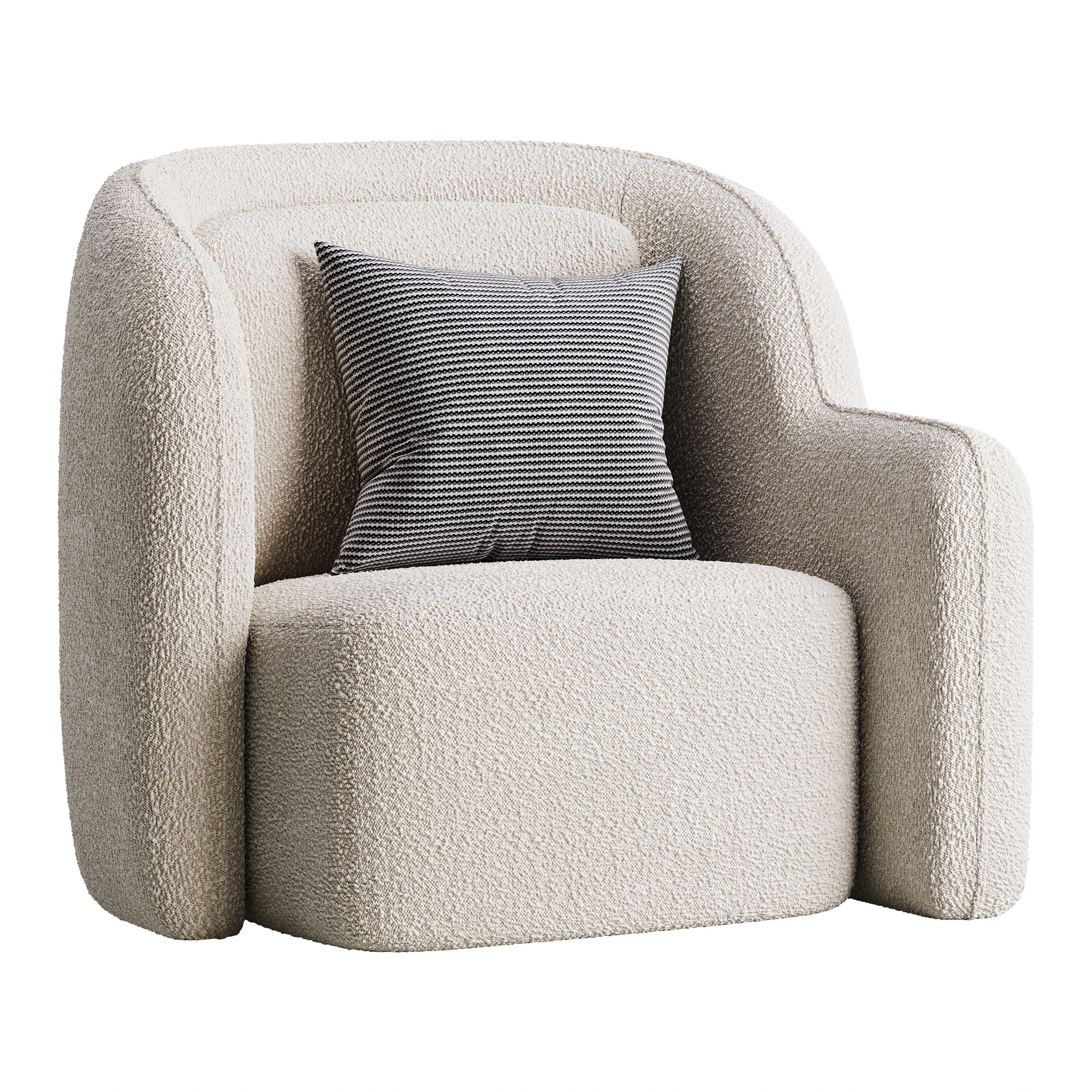 Chair Barrier Right 3D Model .c4d .max .obj .3ds .fbx .stl .blend 
