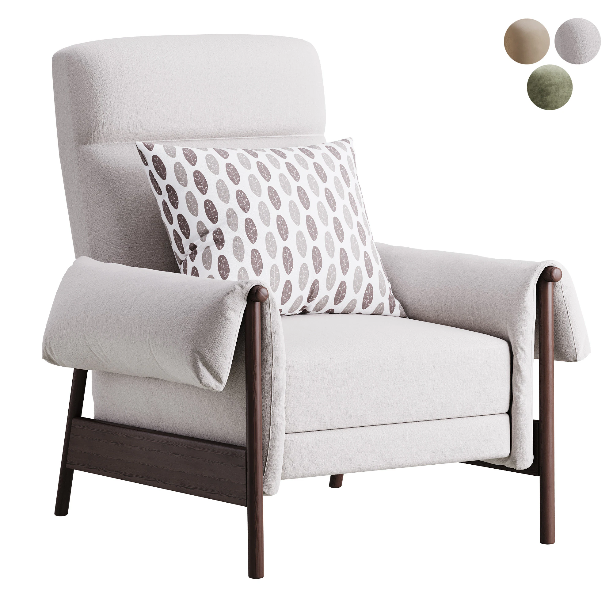 Dean Performance Fabric Recliner Armchair 3D Model .c4d .max .obj .3ds .fbx .stl .blend 