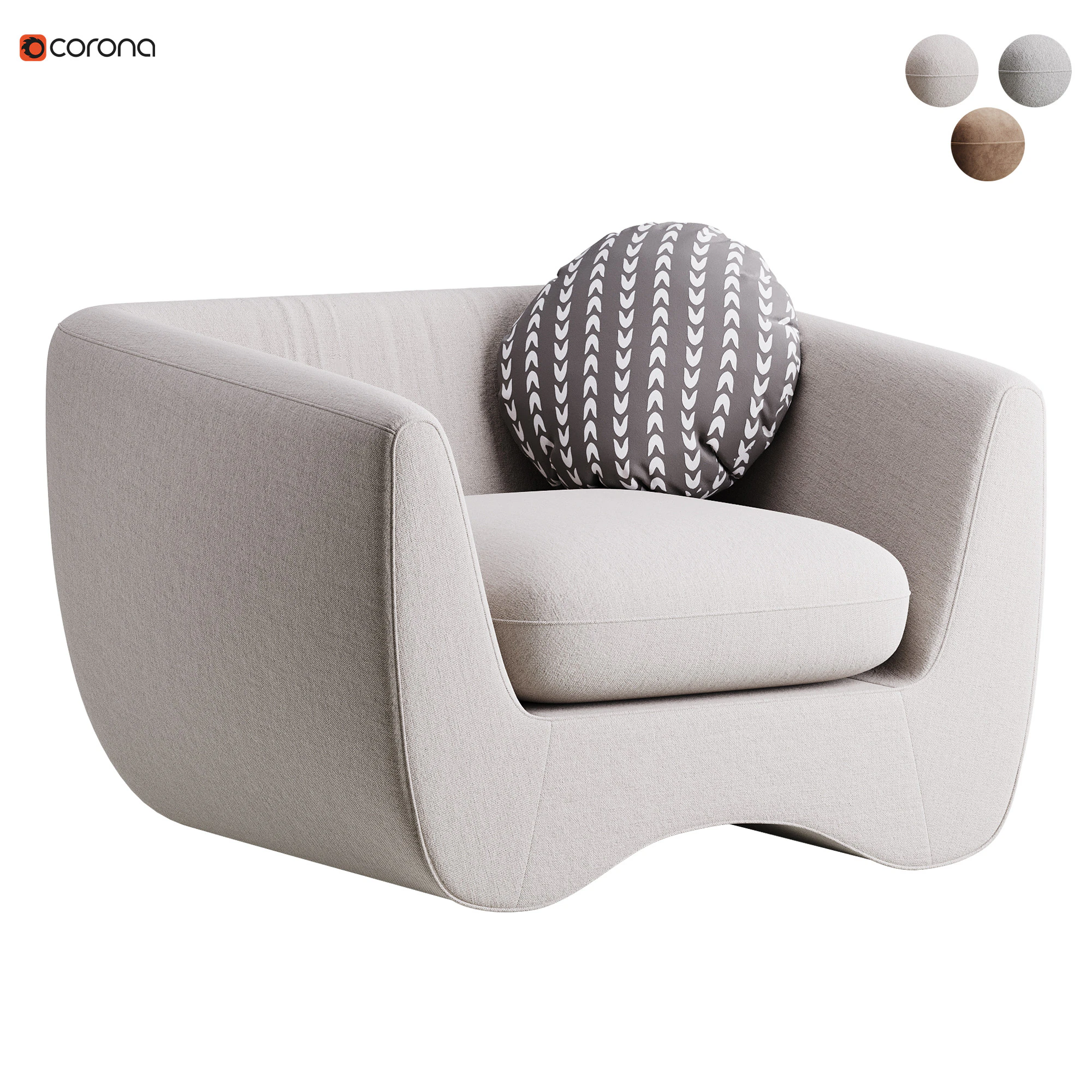 Flex Armchair 3D Model .c4d .max .obj .3ds .fbx .stl .blend 