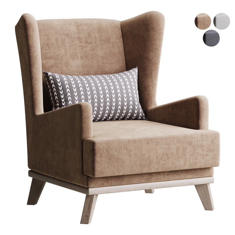 Hoff Ludwig Armchair 3D Model .c4d .max .obj .3ds .fbx .stl .blend