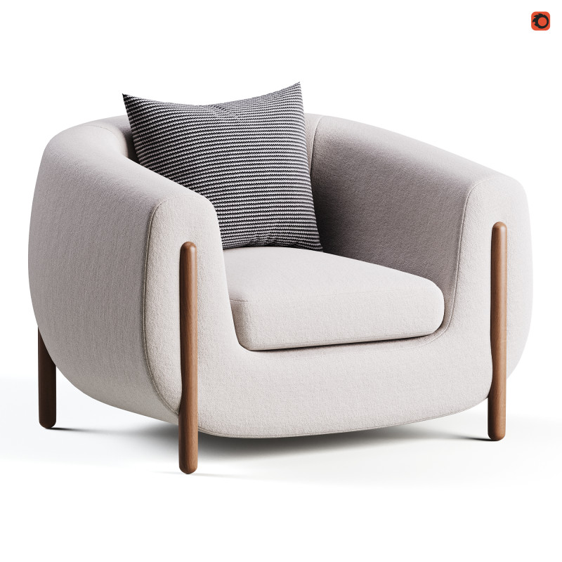 Lyla Chair Kerbey Ivory Modelo 3D .c4d .max .obj .3ds .fbx .stl .blend