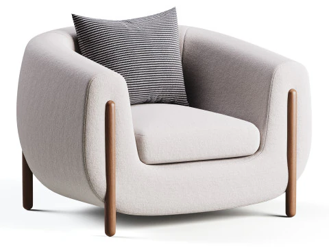 Lyla Sandalye Kerbey Fildişi 3D Model