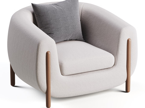 Lyla Chair Kerbey Ivory Modelo 3D