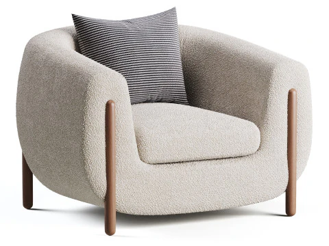 लायला चेयर केर्बी आइवरी 3D मॉडल