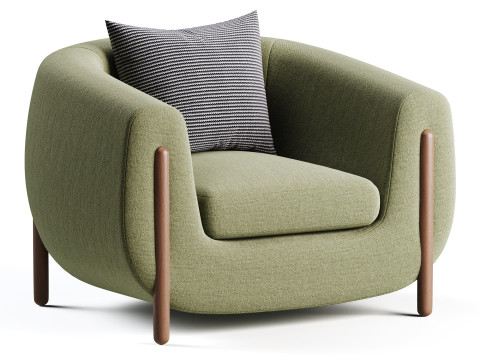 Lyla Chair Kerbey Ivory Modelo 3D