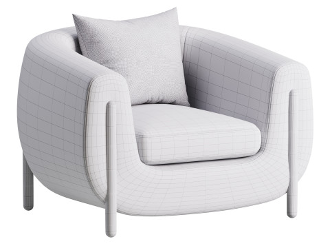 Lyla Chair Kerbey Ivory Modelo 3D