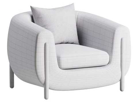 लायला चेयर केर्बी आइवरी 3D मॉडल