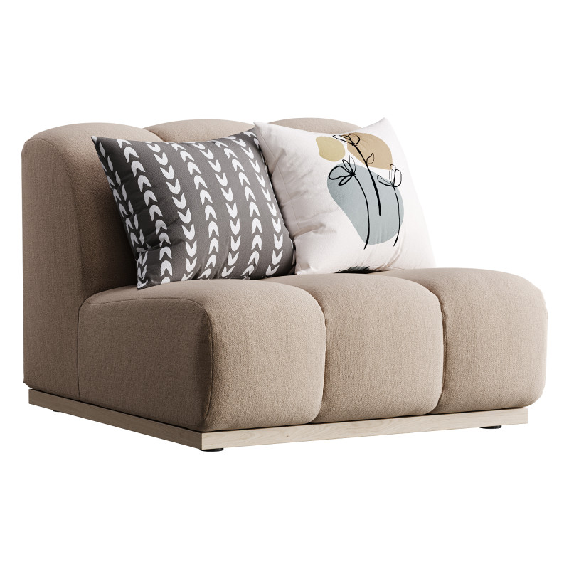 Marlow Performance Boucle Armless Sofa 3D Model .c4d .max .obj .3ds .fbx .stl .blend