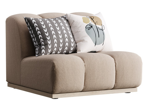 Marlow Performance Boucle Armless Sofa 3D Model