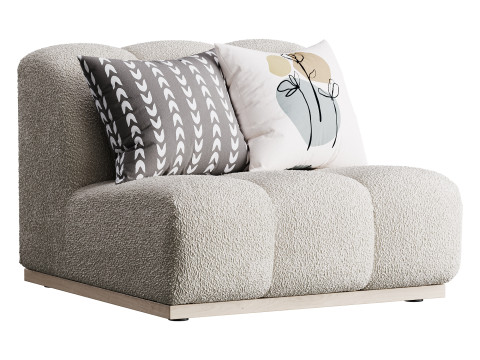 Marlow Performance Boucle Armless Sofa 3D Model
