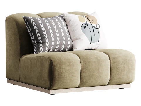 Divano senza braccioli Marlow Performance Boucle Modello 3D