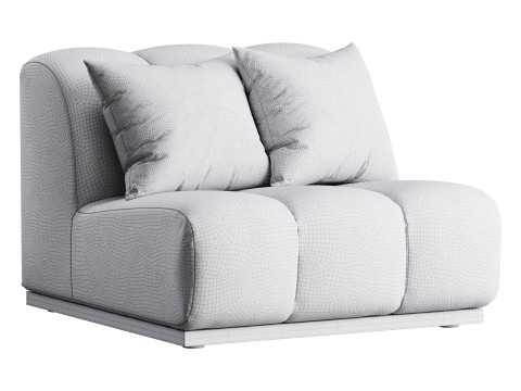 Marlow Performance Boucle Armless Sofa 3D Model