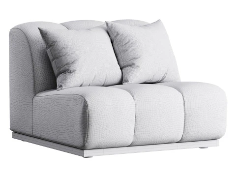 Divano senza braccioli Marlow Performance Boucle Modello 3D