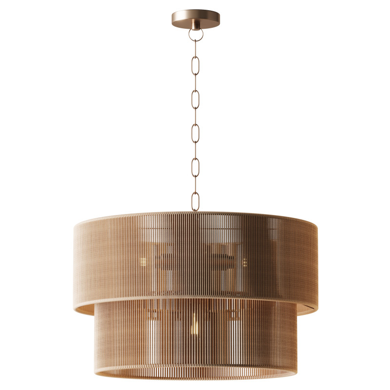 5-Lights Hand-Woven Rattan Pendant Light Modelo 3D .c4d .max .obj .3ds .fbx .stl .blend