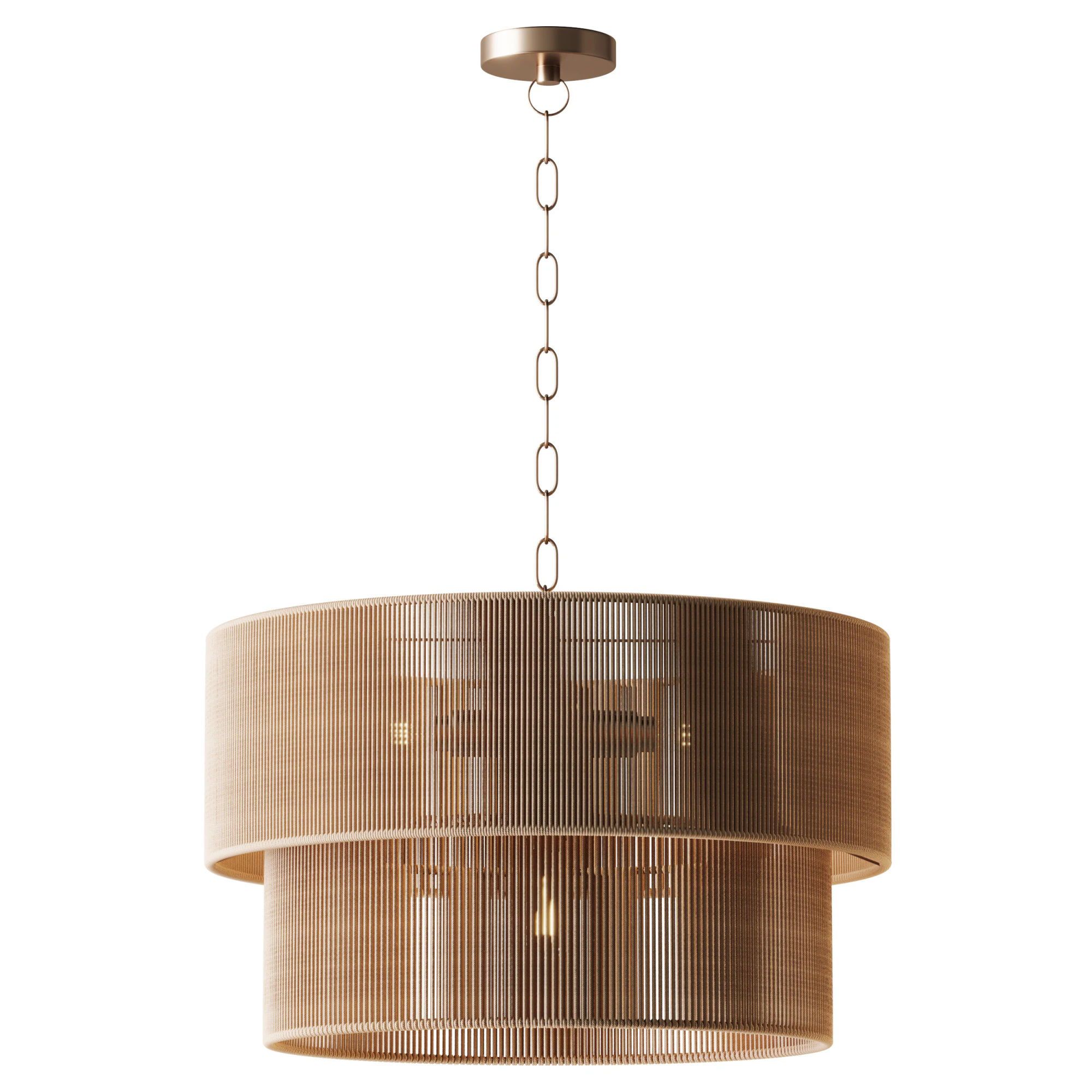 5-Lights Hand-Woven Rattan Pendant Light 3D Model .c4d .max .obj .3ds .fbx .stl .blend 