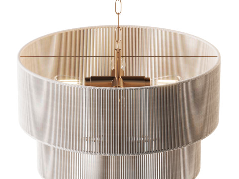 5-Lights Hand-Woven Rattan Pendant Light Modelo 3D