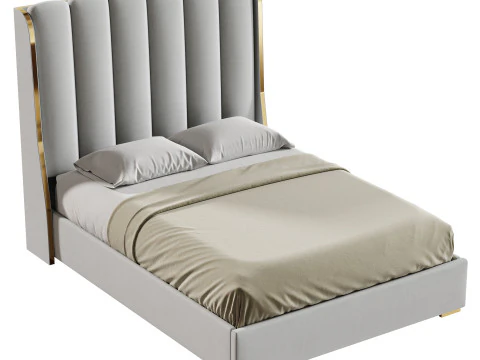 Luxurious King Size Double Bed 3D Model