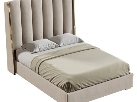Luxurious King Size Double Bed 3D Model