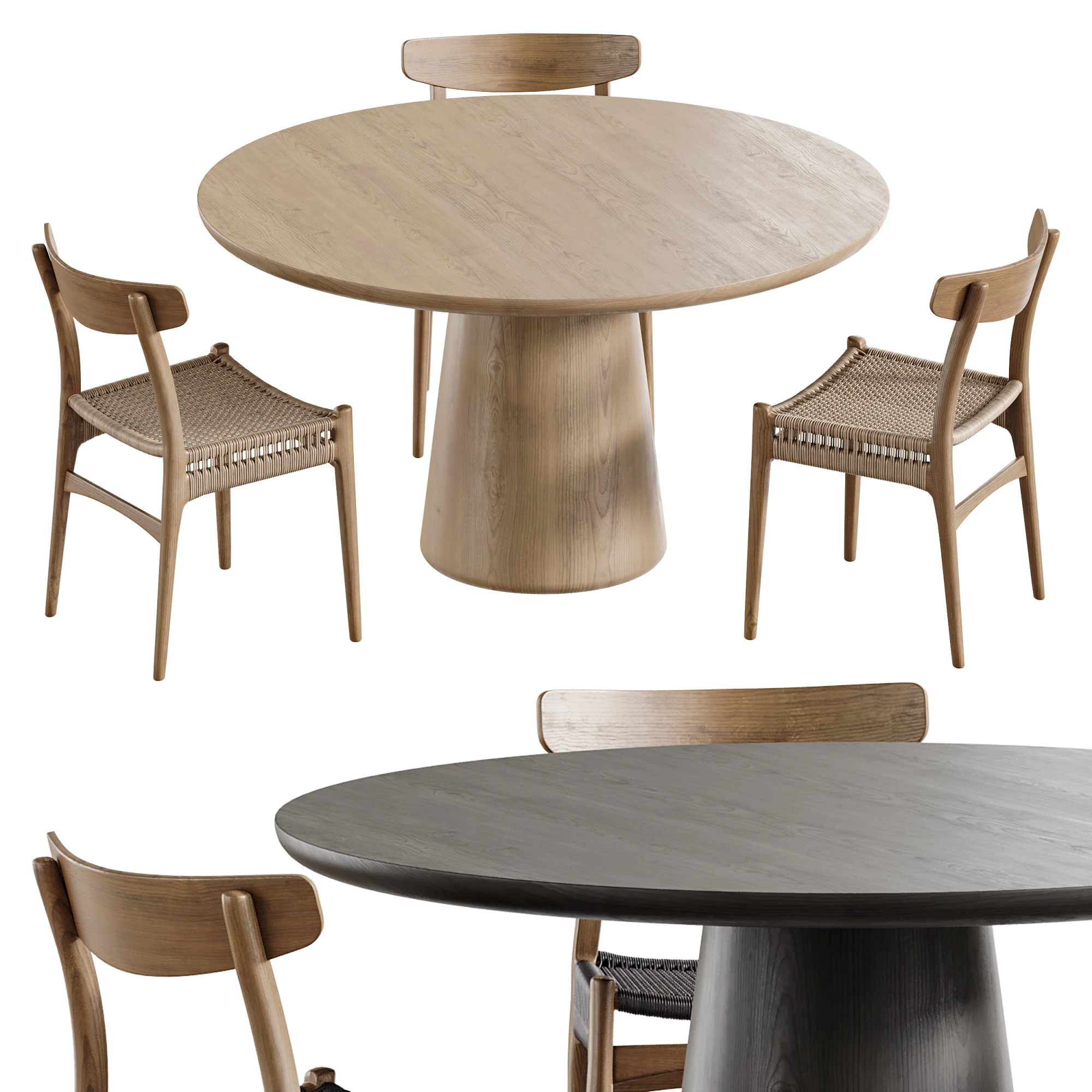Makoto dining table 3D Model .c4d .max .obj .3ds .fbx .stl .blend 