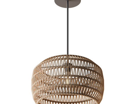 Handmade Woven Rattan Decorative Chandelier 3Dモデル