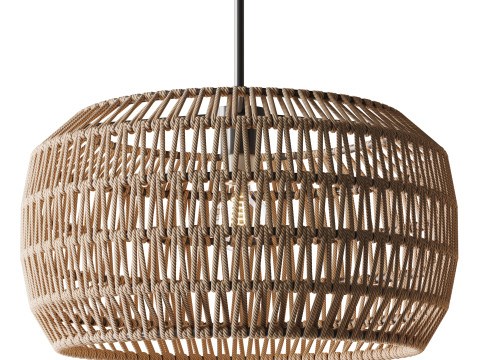 Handmade Woven Rattan Decorative Chandelier 3Dモデル