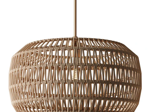 Handmade Woven Rattan Decorative Chandelier 3D Model