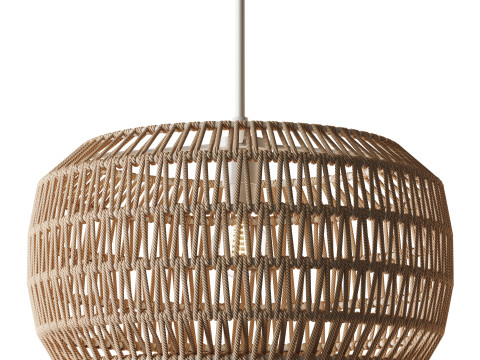 Handmade Woven Rattan Decorative Chandelier 3Dモデル