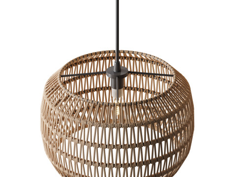 Handmade Woven Rattan Decorative Chandelier 3Dモデル