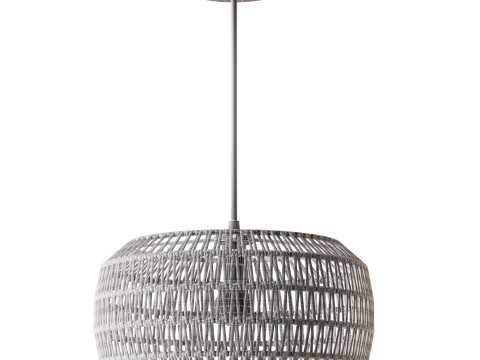 Handmade Woven Rattan Decorative Chandelier 3Dモデル