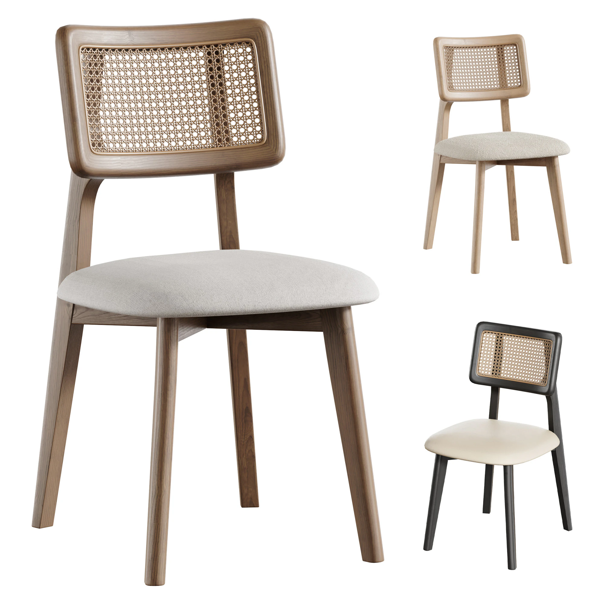 Rattan Dining Chair 3D Model .c4d .max .obj .3ds .fbx .stl .blend