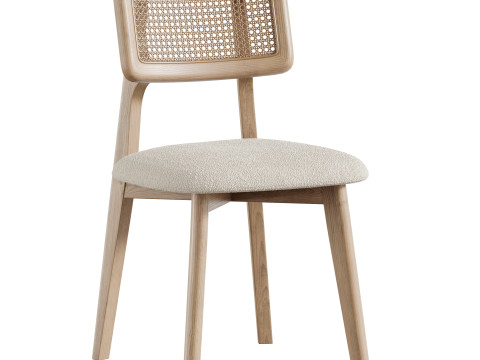 Rattan Dining Chair Modelo 3D