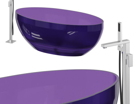 ABBER Kristall AT9702Amethyst washbasin 3D 모델