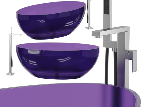 ABBER Kristall AT9702Amethyst washbasin 3D Model
