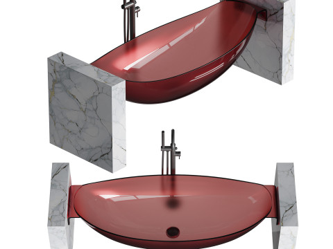 ABBER Kristall AT9704Rubin washbasin Modèle 3D