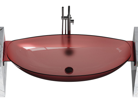 ABBER Kristall AT9704Rubin washbasin Modello 3D