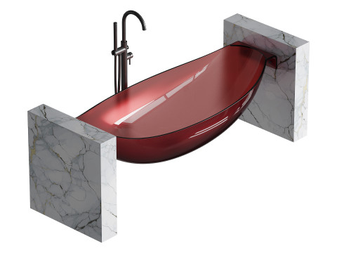 ABBER Kristall AT9704Rubin washbasin Modello 3D