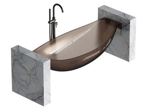 ABBER Kristall AT9704Rubin washbasin Modello 3D