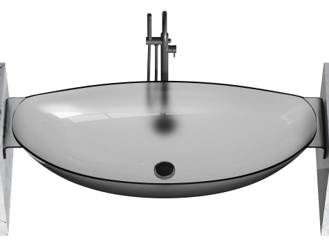 ABBER Kristall AT9704Rubin washbasin Modello 3D