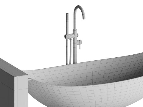 ABBER Kristall AT9704Rubin washbasin Modello 3D