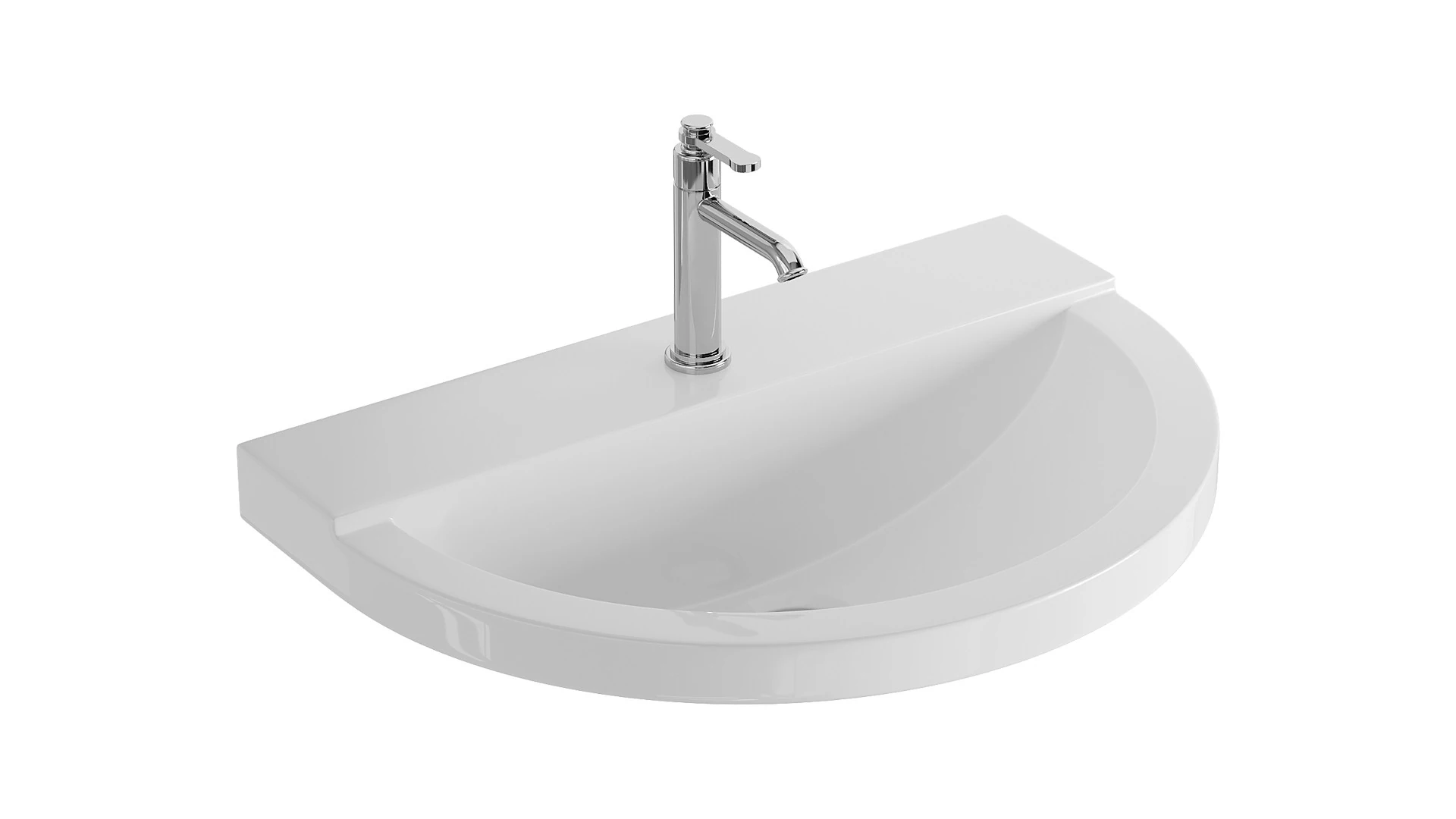 AXA One Washbasin 3D Model .c4d .max .obj .3ds .fbx .stl .blend 