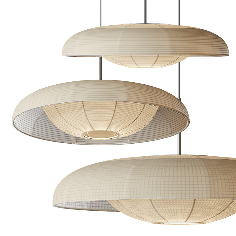 Baho Art Fabric Pendant Light Lampshade 3D मॉडल .c4d .max .obj .3ds .fbx .stl .blend