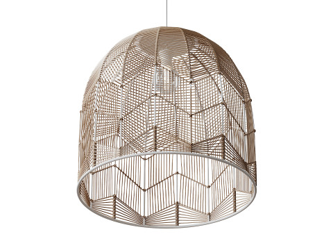 Basket Rattan Pendant Light Shades 3D मॉडल