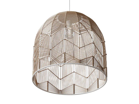 Basket Rattan Pendant Light Shades 3D Model