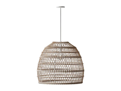 Boho Design Natural Basket Rattan Woven Pendant Light Hanging Lamp 3D Model