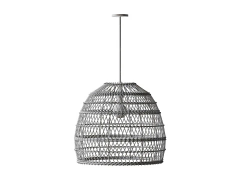 Boho Design Natural Basket Rattan Woven Pendant Light Hanging Lamp 3D Model